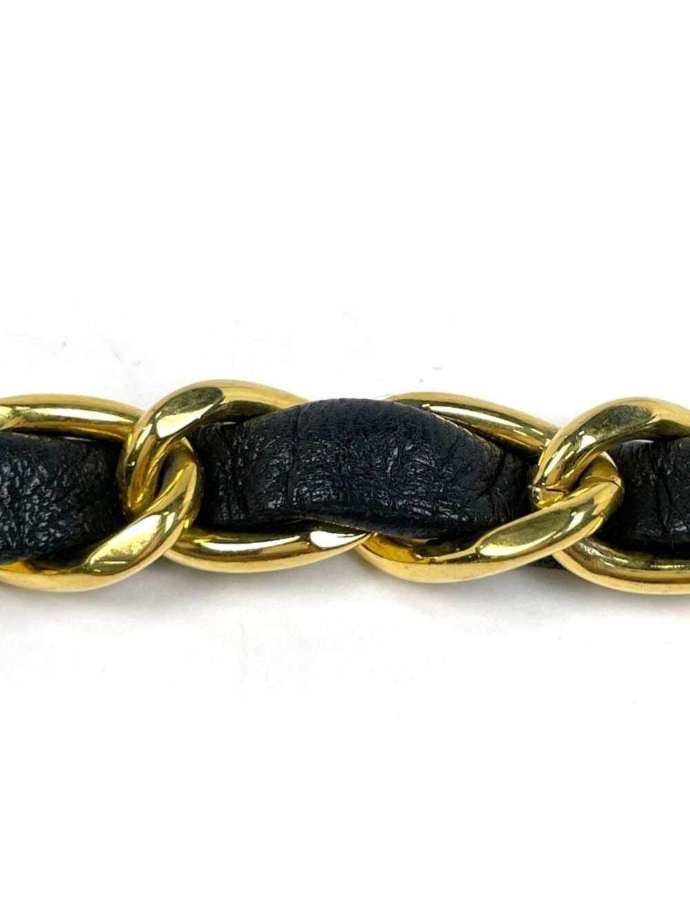 Chanel CC Logo Chain Belt Leather Gold Black - Picture 5 of 7